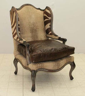 Havana Croco Wingback Chair - Old Hickory Tannery