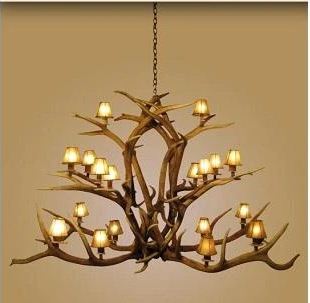 18 Light Elk Fallow Majestic Antler Chandelier (AWC-11)