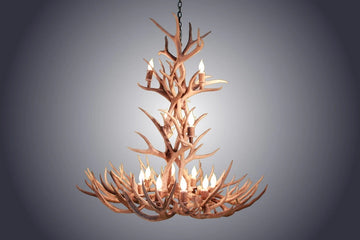 12 Light XL Mule Deer Antler Chandelier (AWC-13)