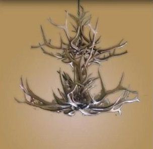 16 Light Double Tier Elk/Mule Deer Antler Chandelier (AWC-15)