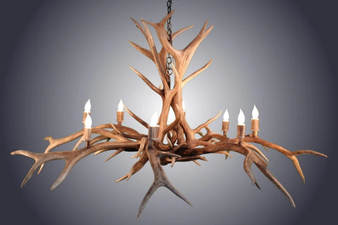 8 Light Inverted Elk Spider Antler Chandelier (AWC-16)