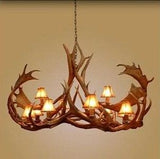 10 Light Elk/Fallow Oval Antler Chandelier (AWC-28)