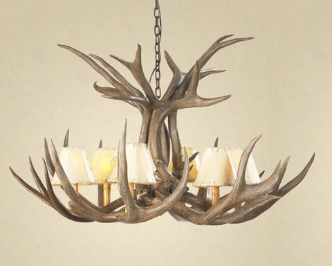 6-Light Mule Deer Antler Chandelier (AWC-38)