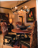 8 Light Elk/Mule Deer Round Ring Antler Chandelier (Chain Build Up) (AWC-62)