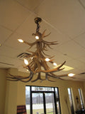 10 Light Sporadic Mule Deer Antler Chandelier (Sun Bleached Finish) (AWC-77)