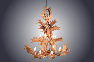 14 Light Fallow Antler Chandelier (AWC-85)