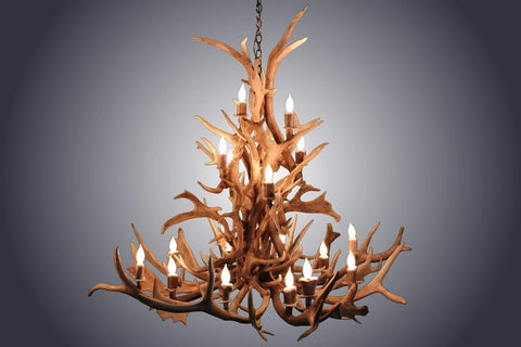 18 Light Elk & Fallow Antler Chandelier (AWC-88)