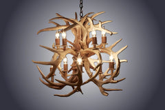 10 Light Bloom Mule Deer Antler Chandelier (AWC-92)