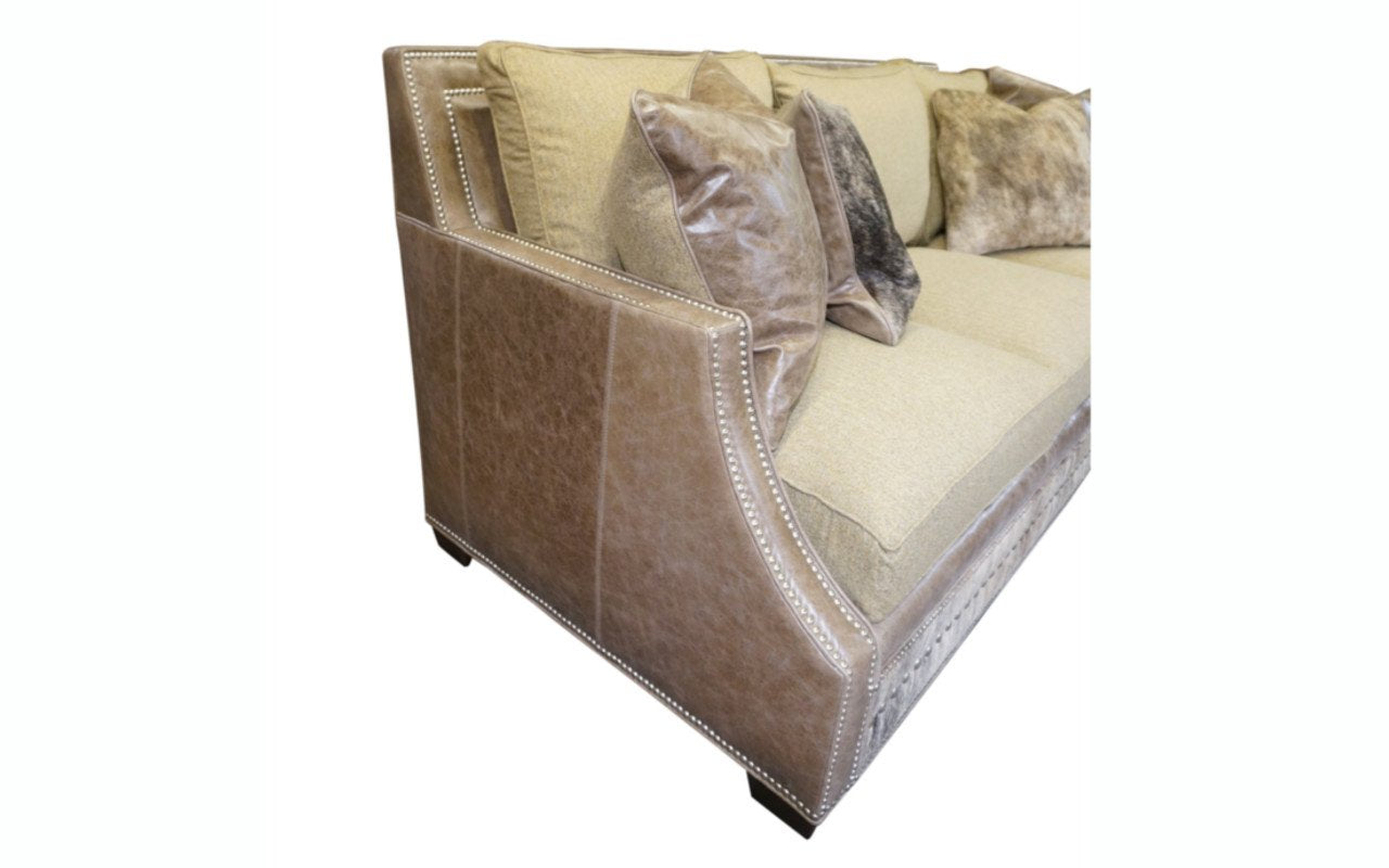 Adrian Contemporary Western Cowhide Sofa - Grey