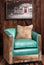 Albuquerque Turquoise Western Leather Swivel Glider