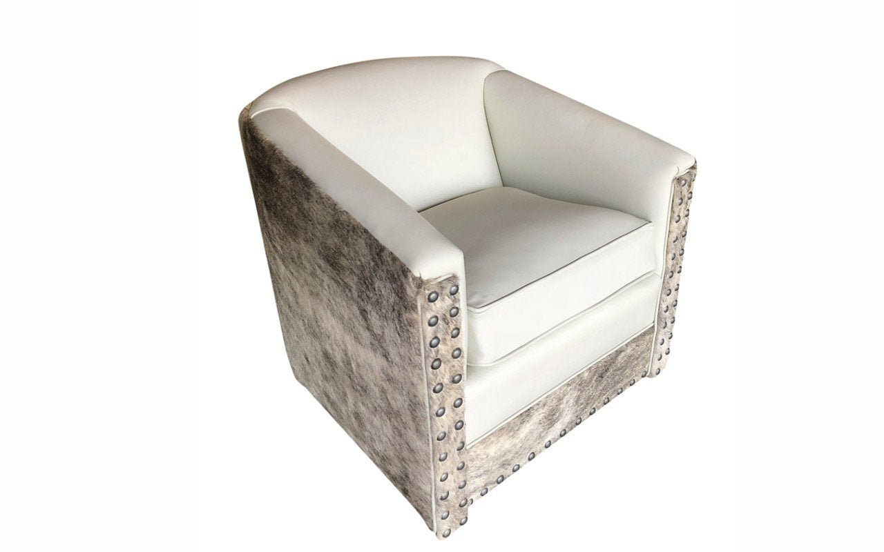 Avalanche Mountain Modern Cowhide Swivel Glider