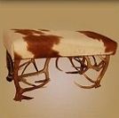 Antler Bench w/ Cowhide (B-2)
