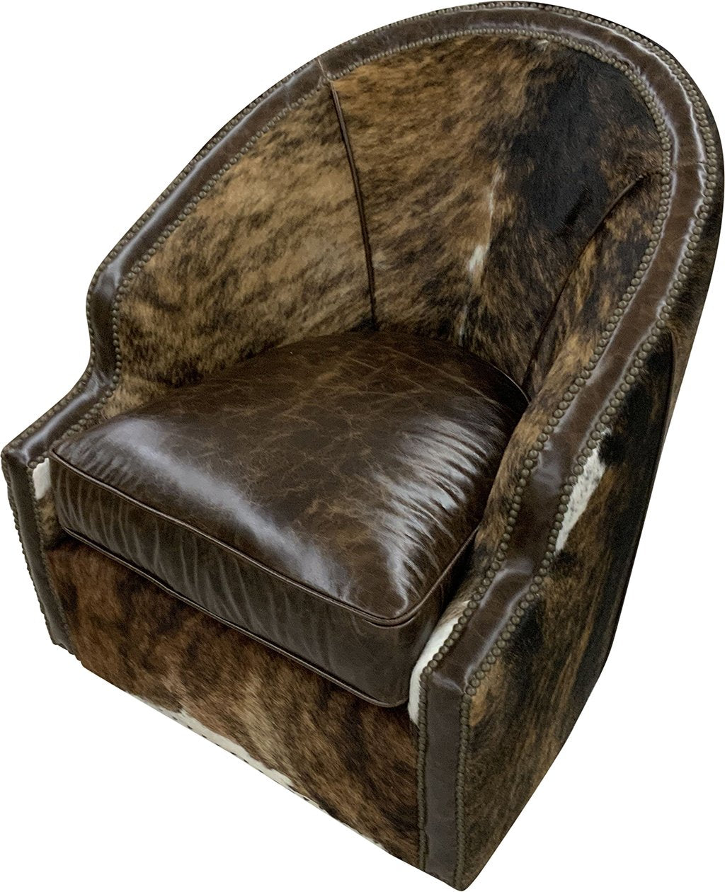 Bronco Barrel Western Cowhide Chair Santa Fe Ranch