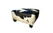 Black and White 36" x 36" Square Cowhide Ottoman