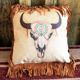Buffalo Skull Pillow