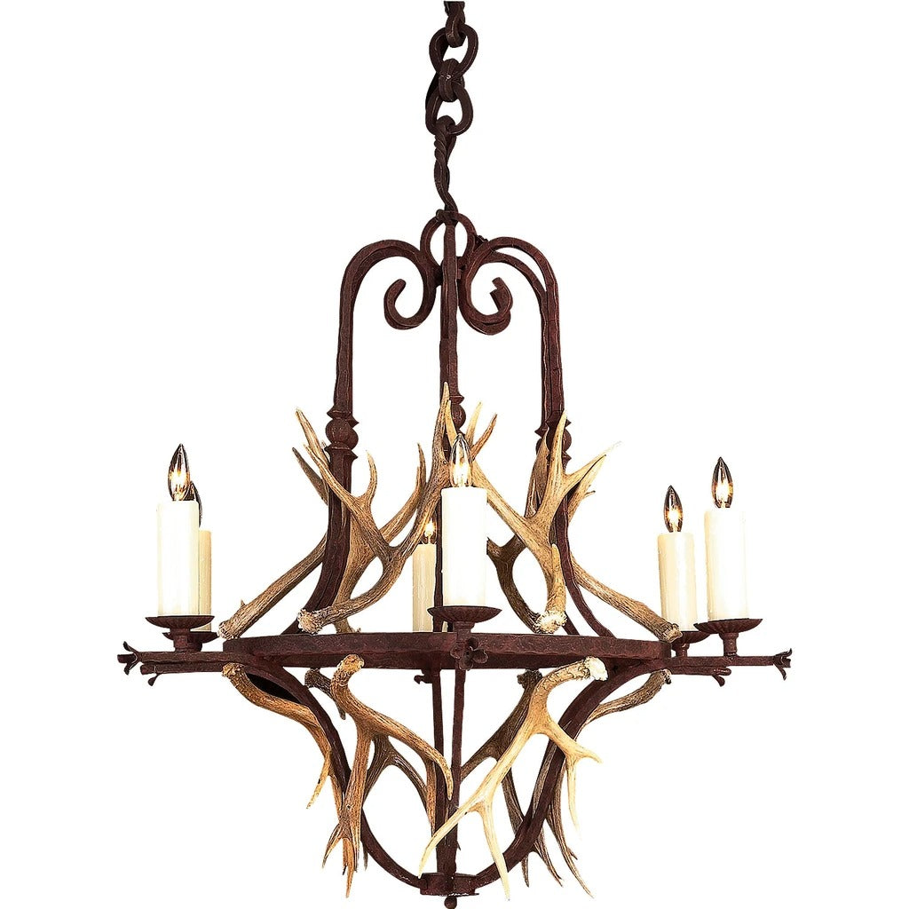 6 Light Banister with Antlers