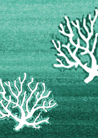 American Dakota Coastal Rugs Coral Pattern - Aqua