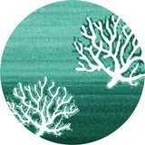 American Dakota Coastal Rugs Coral Pattern - Aqua