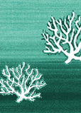 American Dakota Coastal Rugs Coral Pattern - Aqua