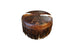 Cowboy Up 36" Round Fringed Cowhide Ottoman