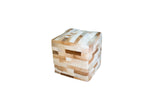 Cowhide cube patchwork Ottoman - light brown
