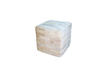 Cowhide cube patchwork Ottoman - white