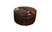 Dodge City 36" Round Fringed Cowhide Ottoman