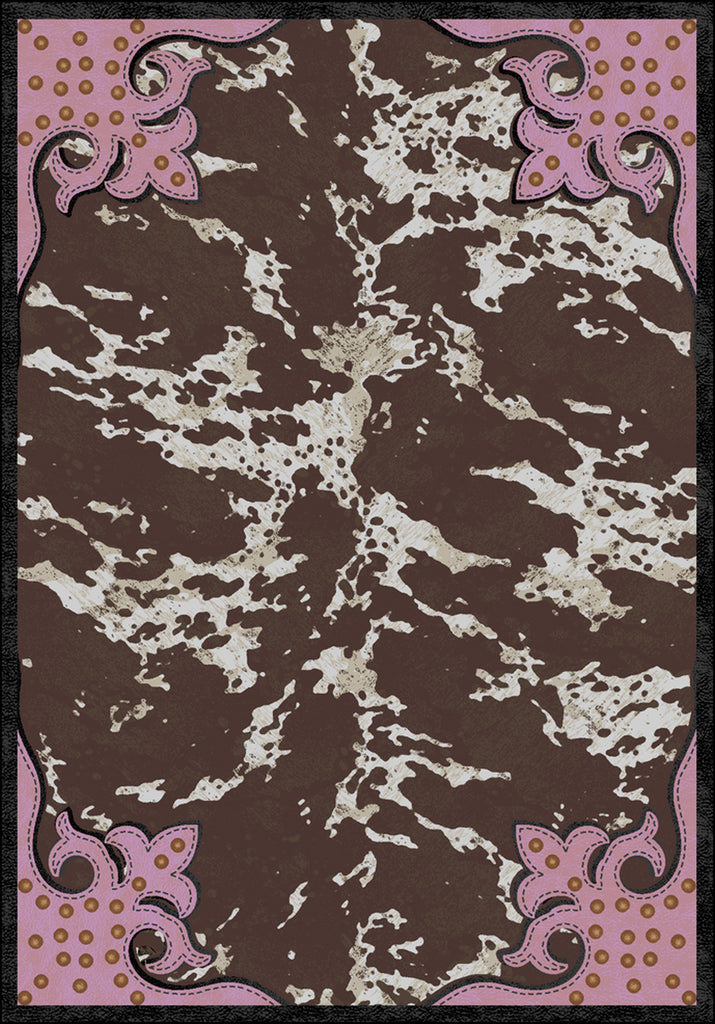 American Dakota Great State Of Mind Fancy Cowhide - Brown Pink