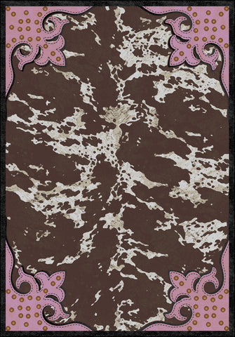 American Dakota Great State Of Mind Fancy Cowhide - Brown Pink