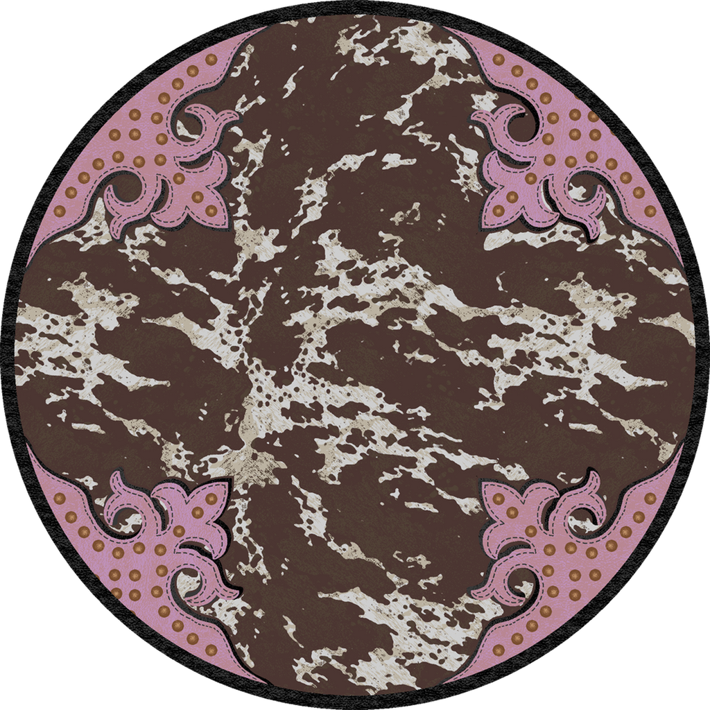 American Dakota Great State Of Mind Fancy Cowhide - Brown Pink