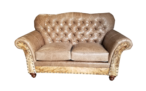 Grey Rock Tufted Love Seat