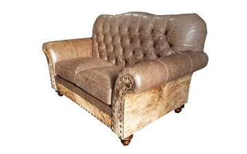 Grey Rock Tufted Love Seat