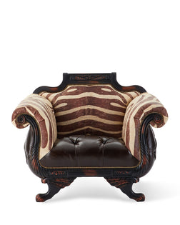 Marcus Tufted Leather Zebra Cowhide Chair - Old Hickory Tannery