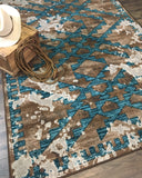 American Dakota Great State Collection Distressed Fresco - Turquoise