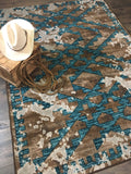 American Dakota Great State Collection Distressed Fresco - Turquoise