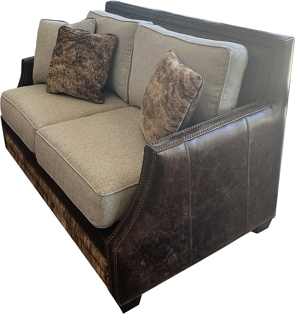 Adrian Contemporary Western Cowhide Love Seat