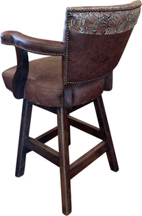 Davenport Ranch Western Leather Barstool