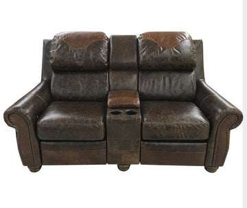 Rustic Lodge Double Reclining Theater Love Seat