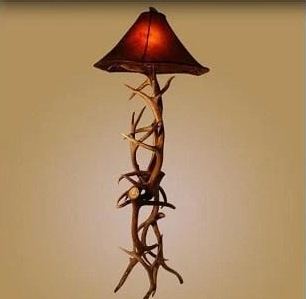 Elk And Mule Deer Antler Standard Floor Lamp (L-12)