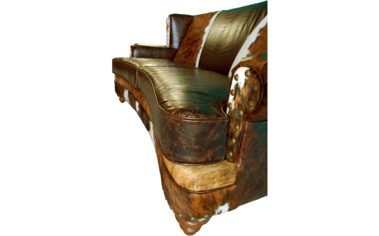 Luckenbach Curved Front Western Cowhide Sofa