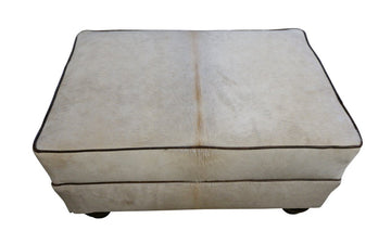 Mountain Modern White Cowhide Ottoman