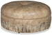 Blonde Cowhide and Leather Ottoman