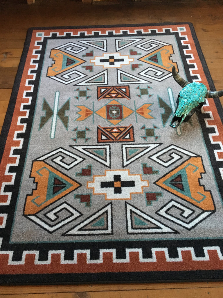 Oka Rust Rug American Dakota OKA Four Rams OKA - Rust – Santa Fe Ranch
