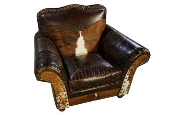 Old West Cowhide Club Chair