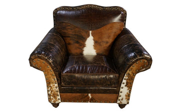 Old West Cowhide Club Chair