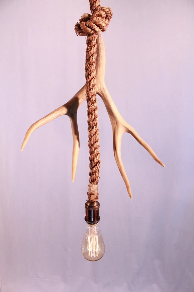 Single Antler Rope Pendant