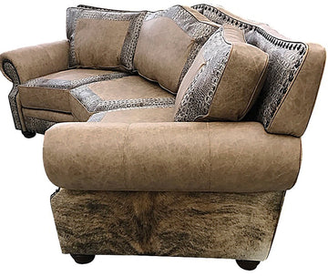 Palomino Conversational Western Cowhide Sofa