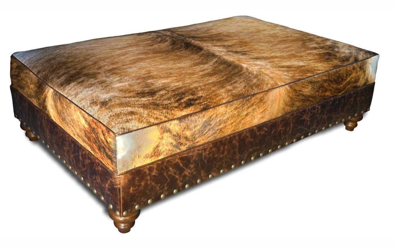 Mesa Rectangle Western Leather Ottoman