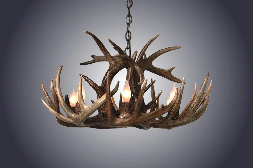 4 Light Small Single Tiered Whitetail Antler Chandelier (SKU-102S)