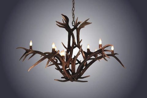 12 Light Red Stag Antler Chandelier (SKU-111R)